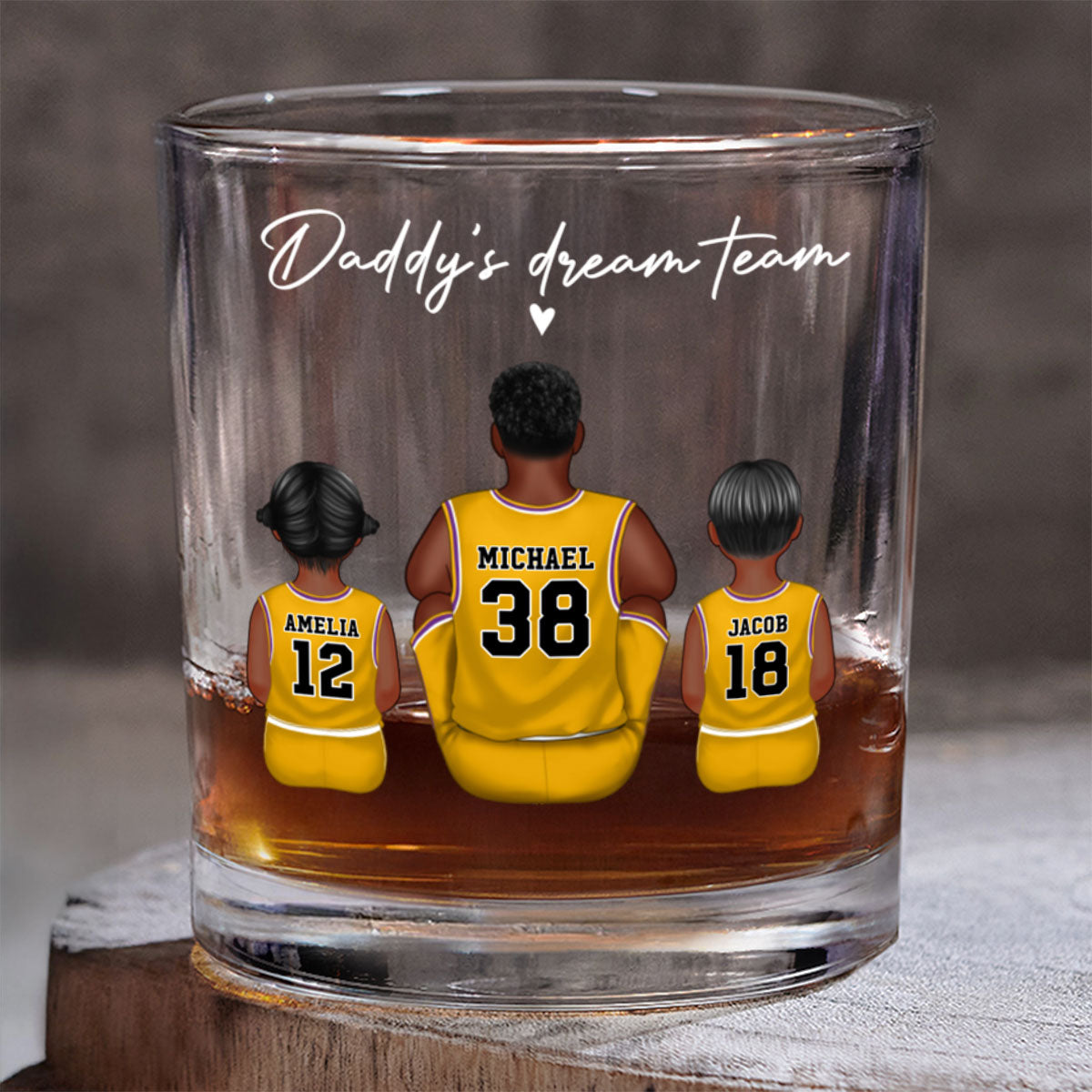 Basketball Dream Team Personalized Wine Glass Thoughtful Gift for Dad and Home Decor