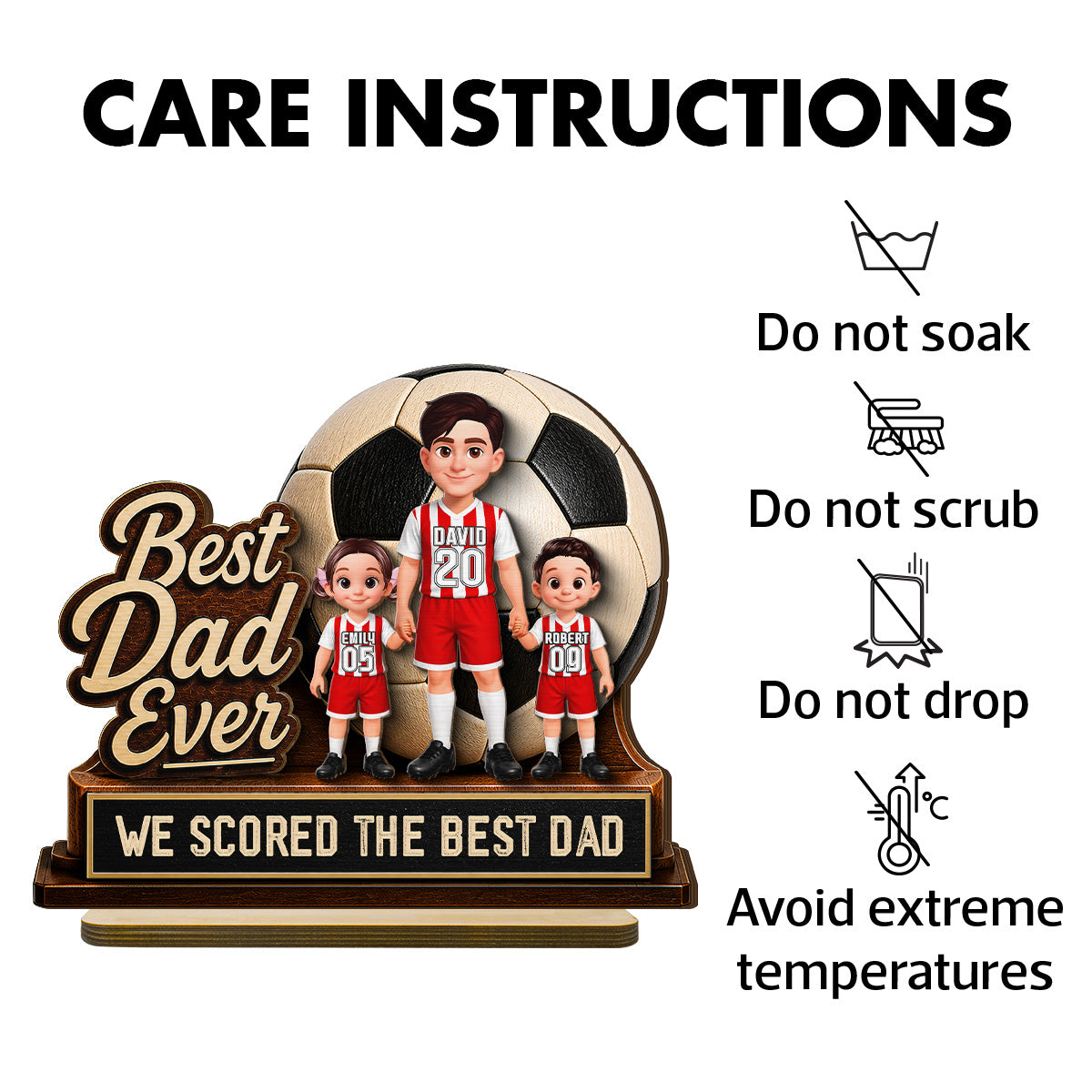 We Scored The Best Dad Soccer Dad & Kids - Personalized 2-Layered Wooden Plaque -  Gift For Soccer Dad, UK Football Dad