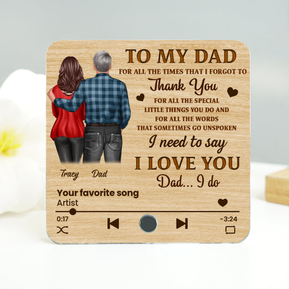 To My Dad Our Song Gift From Daughter Son Personalized Music Fridge Magnet, Birthday Gift, Father's Day or Just Because Gift