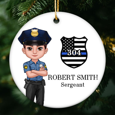 Police Christmas Personalized Ceramic Ornament, Office Decor, Appreciation Gift, Christmas Gift For Law Enforcement