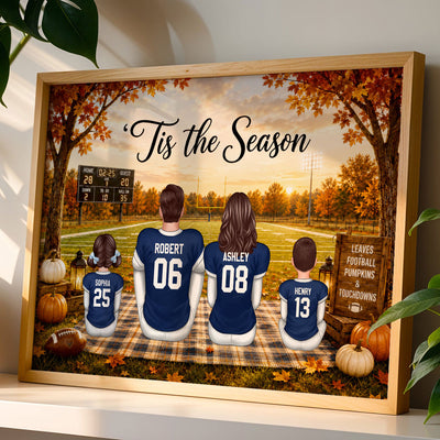 Trending Fall Season Football Family Sitting - Personalized Poster - Gift For Husband Dad Grandpa