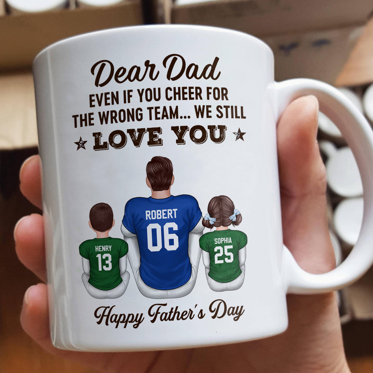 You'll Always Be My MVP Divided Funny Gift For American Football Dad Personalized Mug