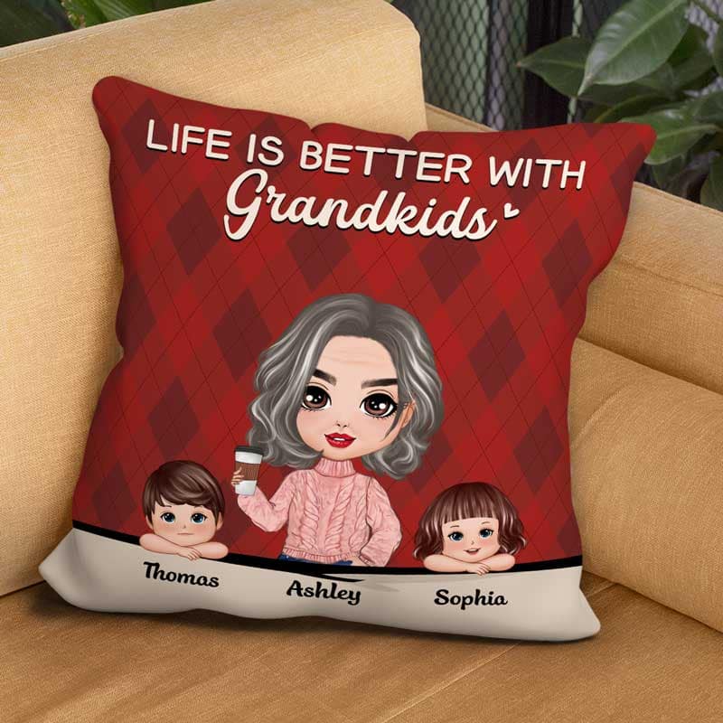 Grandma Life Better With Grandkids Personalized Pillow