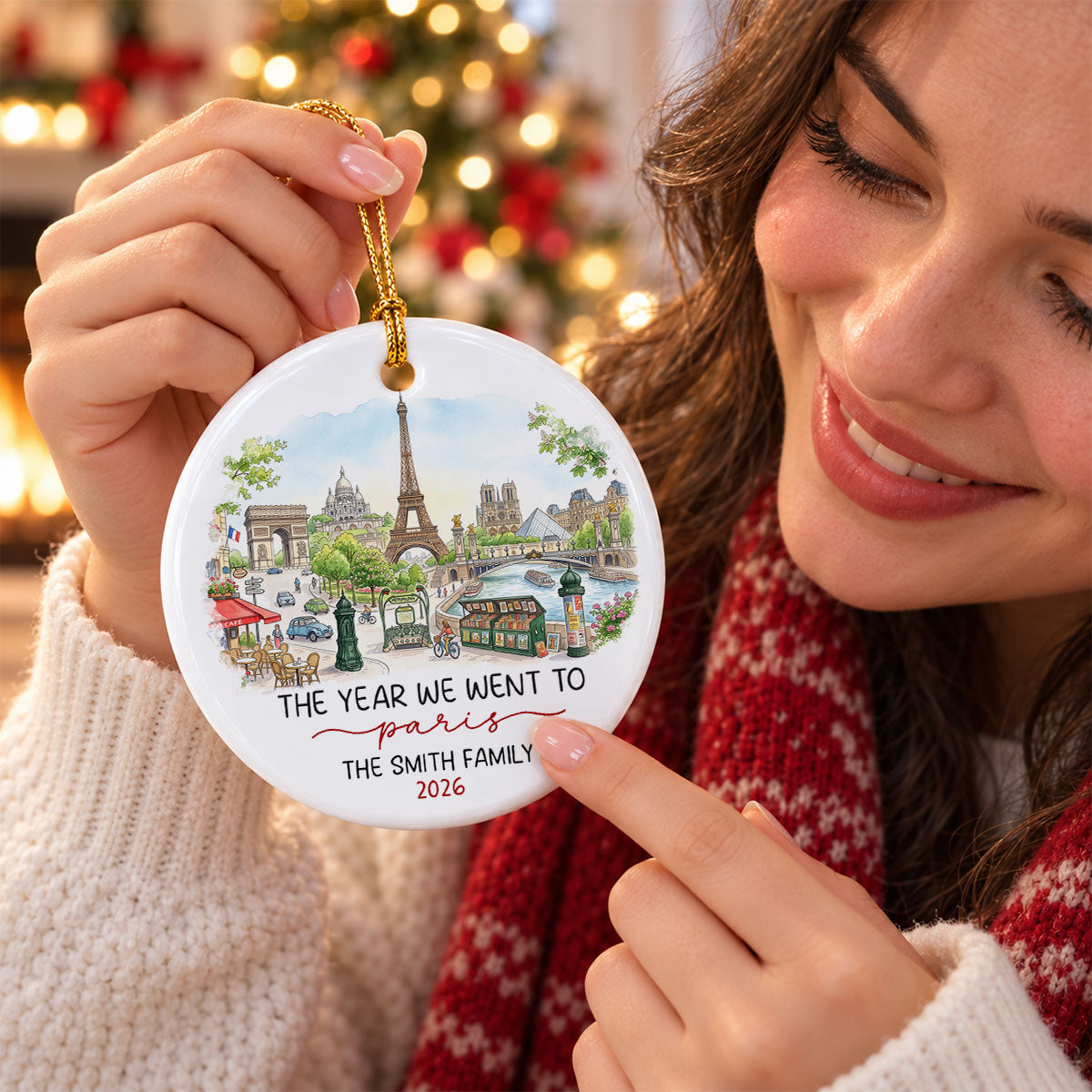 The Year We Went To - Personalized Ceramic Ornament - Travel Keepsake, Christmas Gift for Couples, Family, Friends & Travel Lovers.