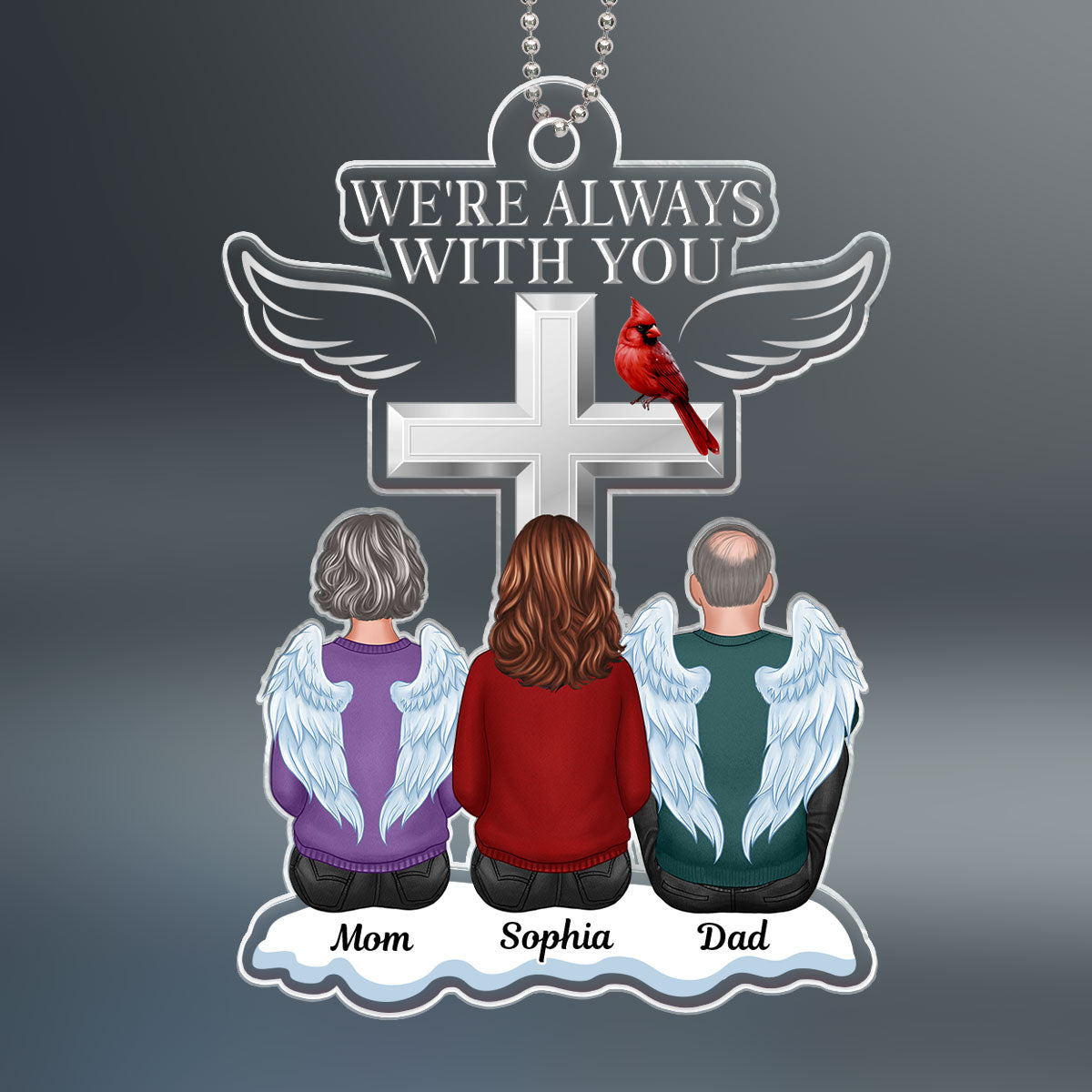 Always With You Family Memorial Keepsake Remembrance Gift Personalized Acrylic Ornament