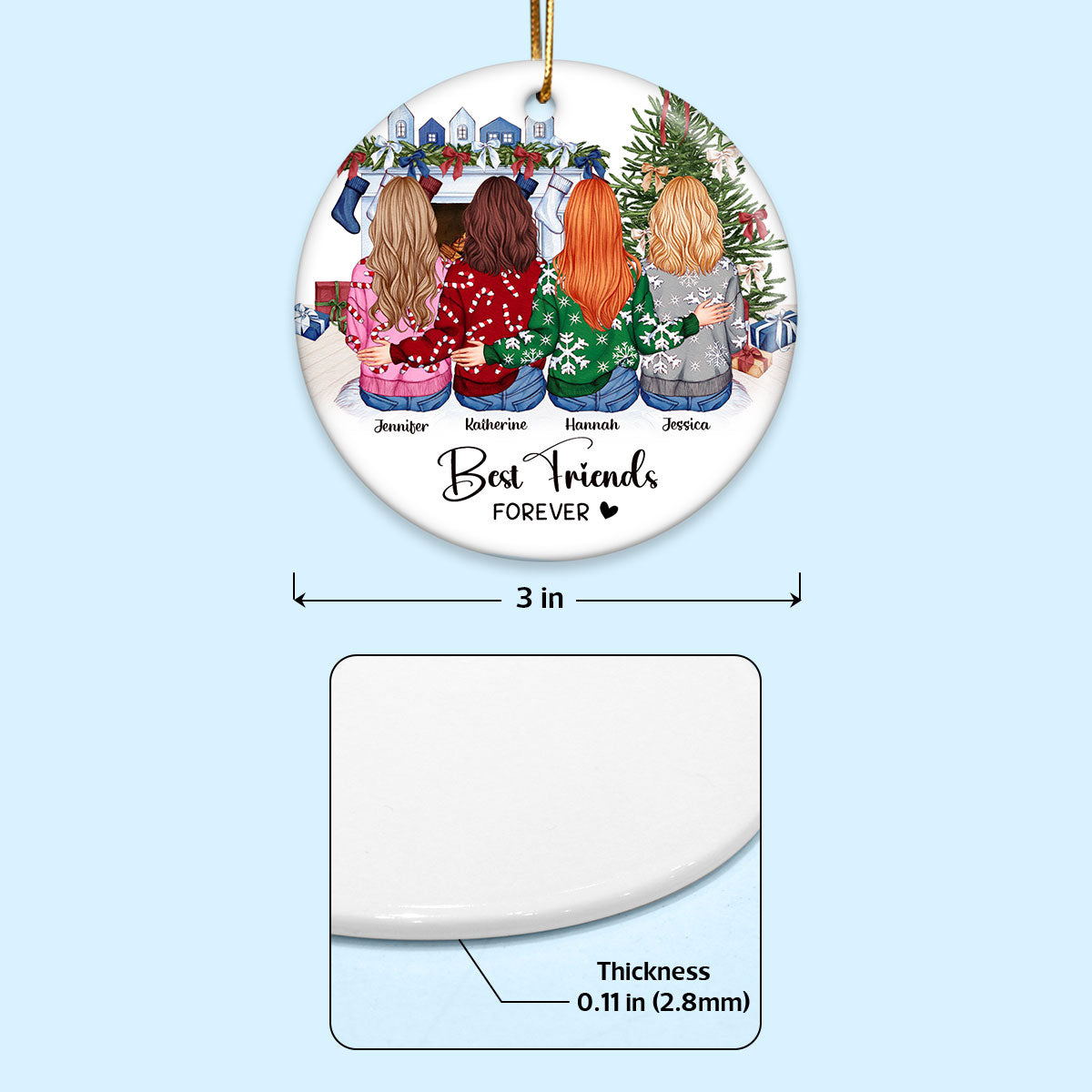 Personalized Best Friends Ornament Gift, Personalized Friendship Gift, Soul Sister Christmas Gift for Best Friend, Long Distance Friendship Gift