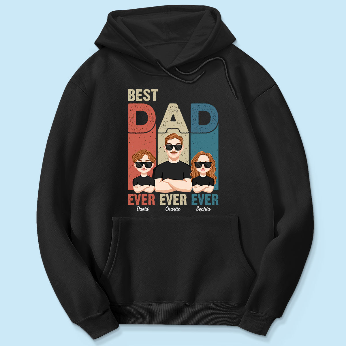 Best Dad Ever Retro Frame Letters Personalized Shirt