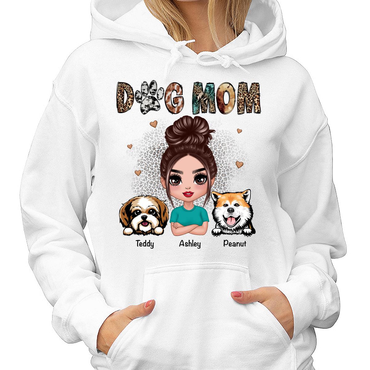 Animal Patterns Dog Mom Peeking Dogs Personalized Shirt