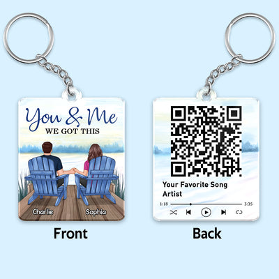 Couple Together Since Lake View Favorite Love Song Scannable QR Code Personalized Acrylic Keychain