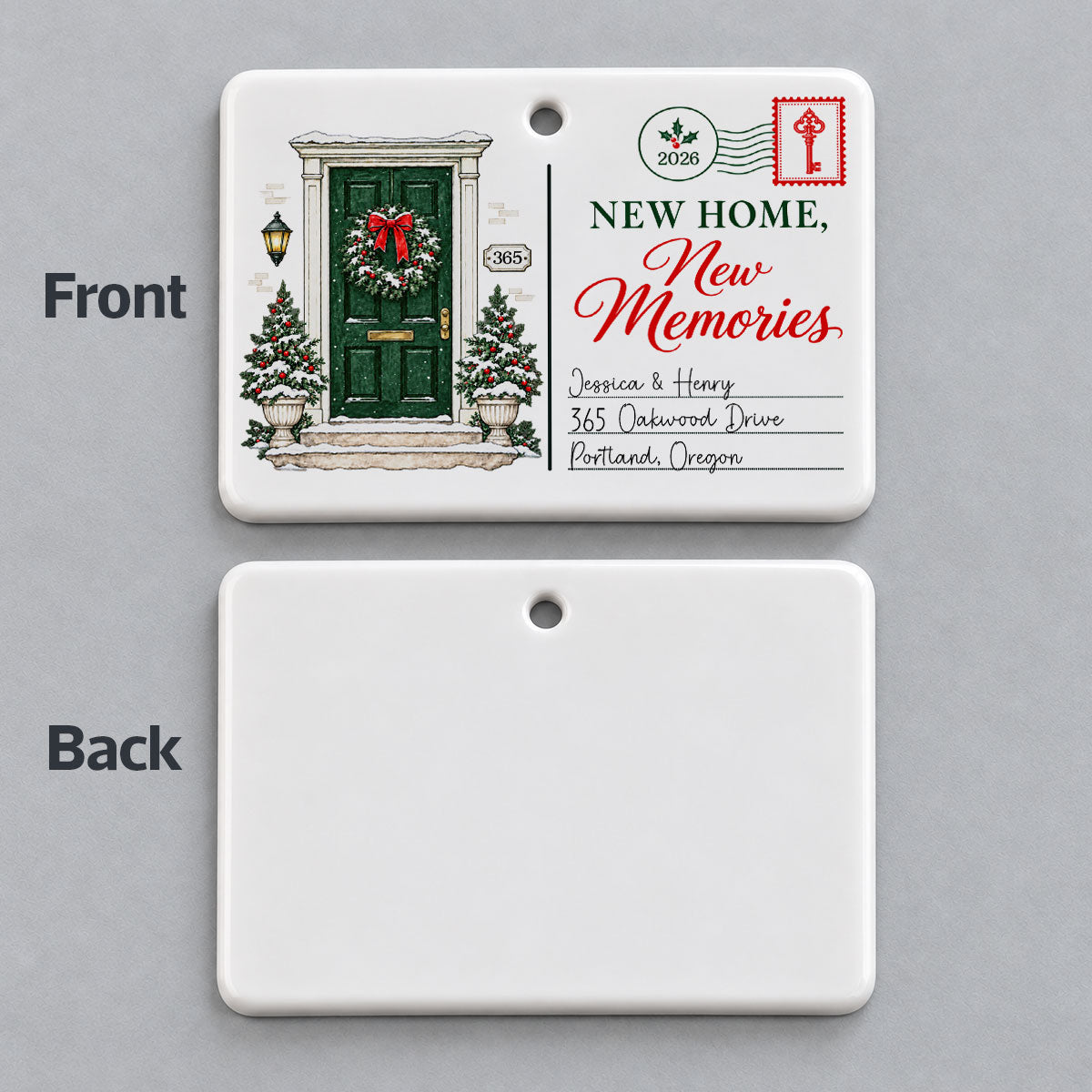 First Christmas In New Home - Personalized Ceramic Ornament – New Home Keepsake, Housewarming Gift for Couple