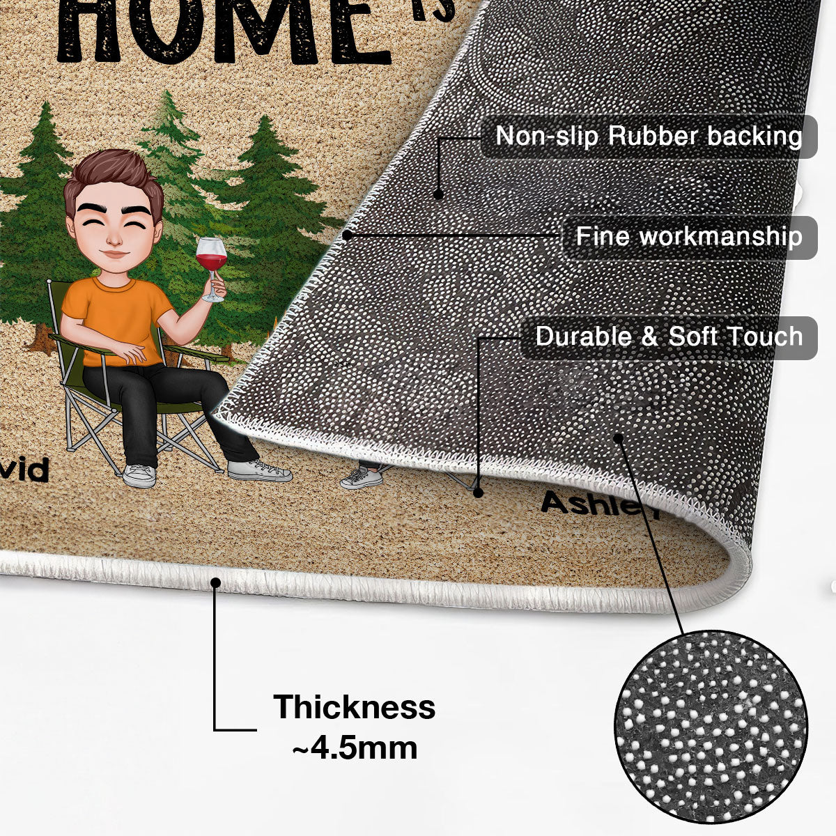 Couple Camping Personalized Doormat