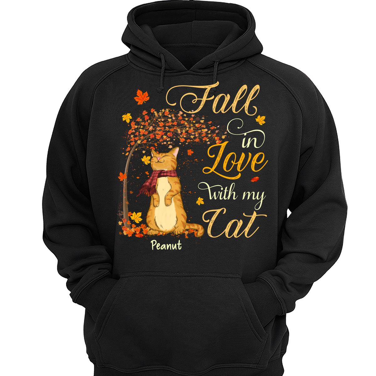 Fall In Love With My Cats Fall Season Personalized Shirt