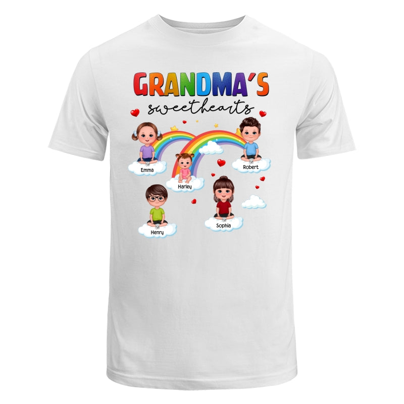 Doll Kids Sitting Grandma Sweethearts Rainbow Personalized Shirt
