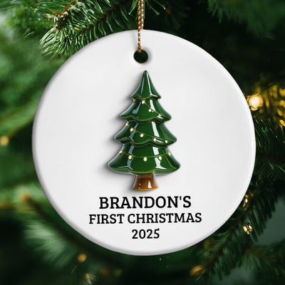 Baby First Christmas Thing 3D Effect - Personalized Ceramic Ornament