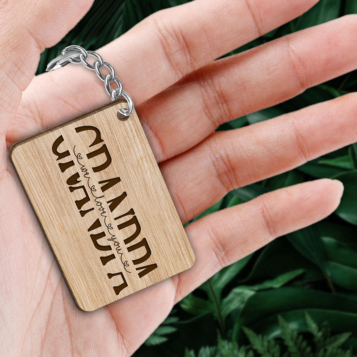 Best Grandpa Ever Doll Sitting Man & Kids Dog Cat Personalized Wooden Keychain
