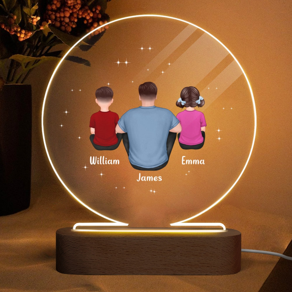 Dad We‘re Yours Personalized Circle LED Night Light
