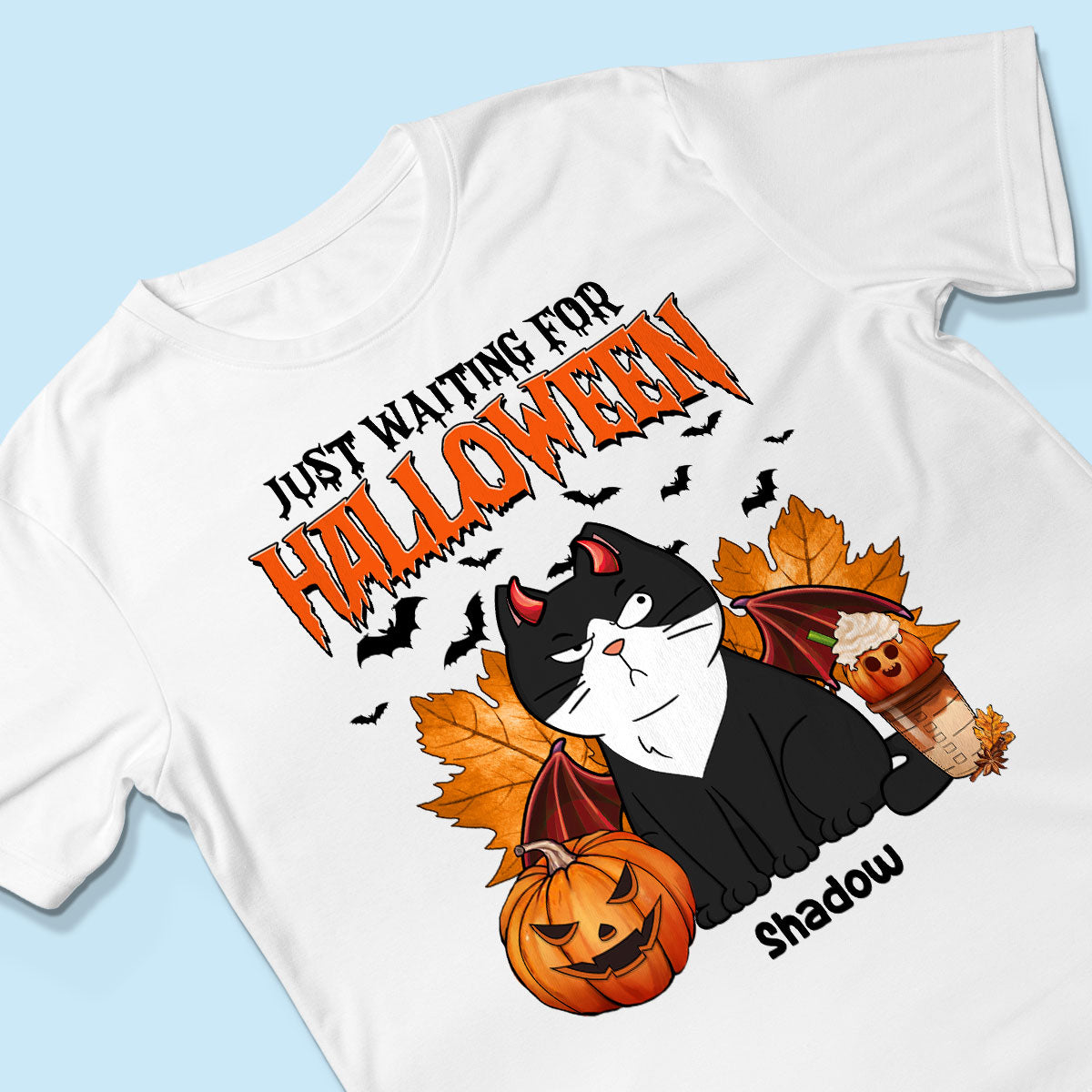 Funny Naughty Cats Just Waiting For Halloween Personalized Shirt