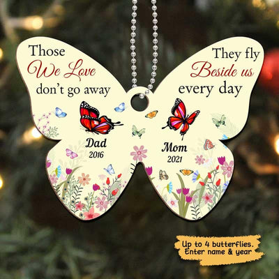 Butterfly Those We Love Memorial Personalized Wooden Ornament