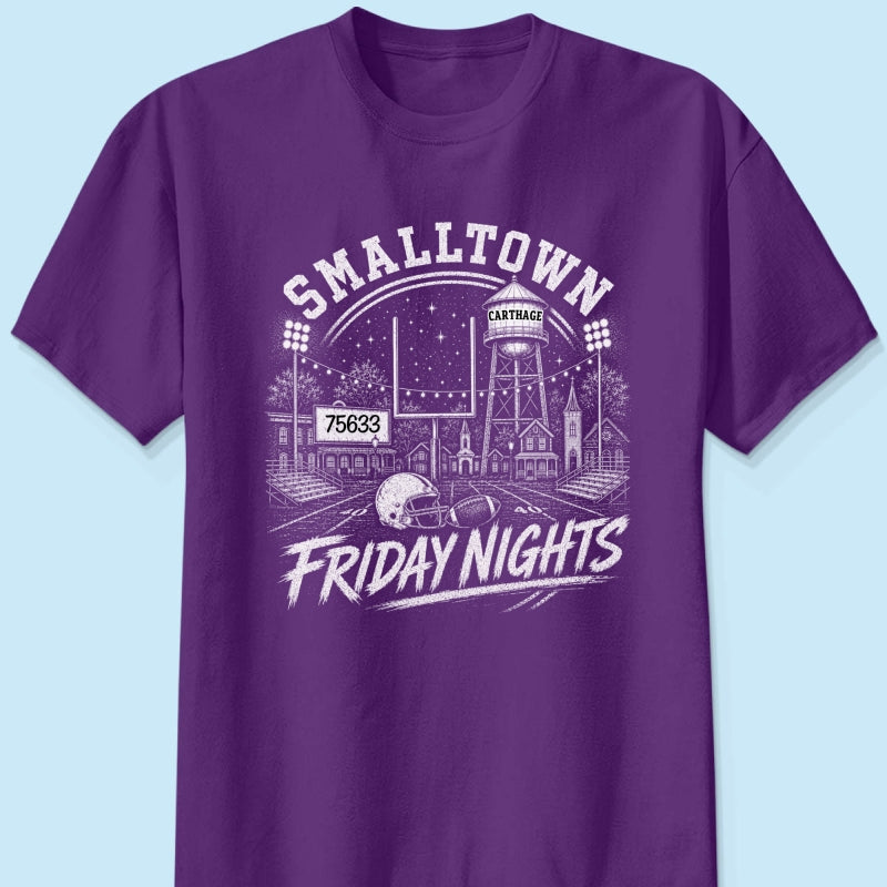 Custom Town Name & Zip Code Game Day Football - Personalized Shirt - Trendy Tee for Football Mom