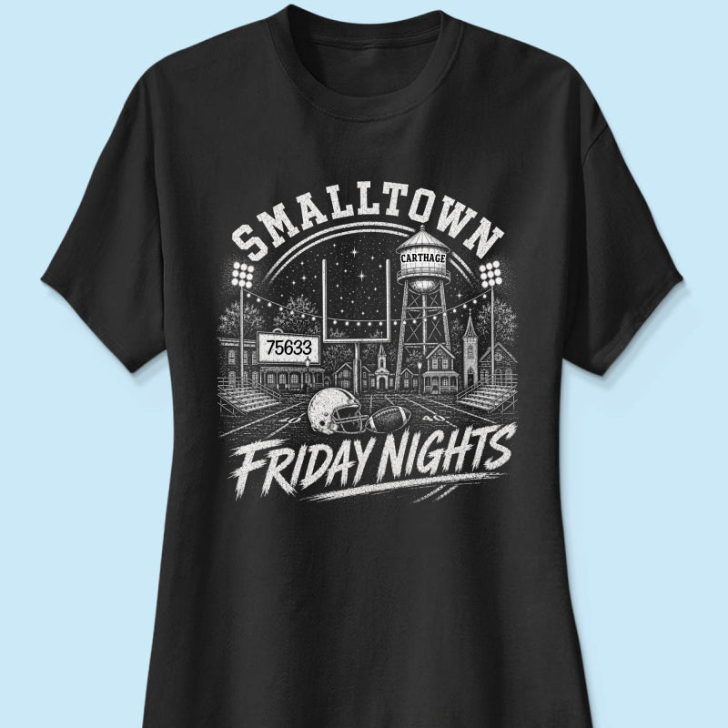 Custom Town Name & Zip Code Game Day Football - Personalized Shirt - Trendy Tee for Football Mom