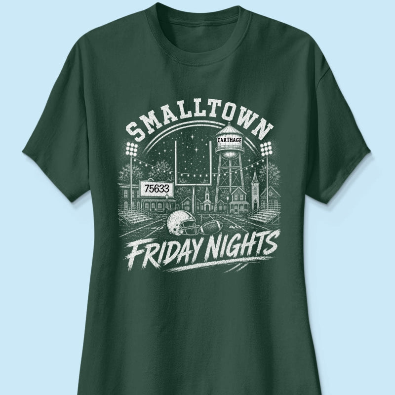Custom Town Name & Zip Code Game Day Football - Personalized Shirt - Trendy Tee for Football Mom