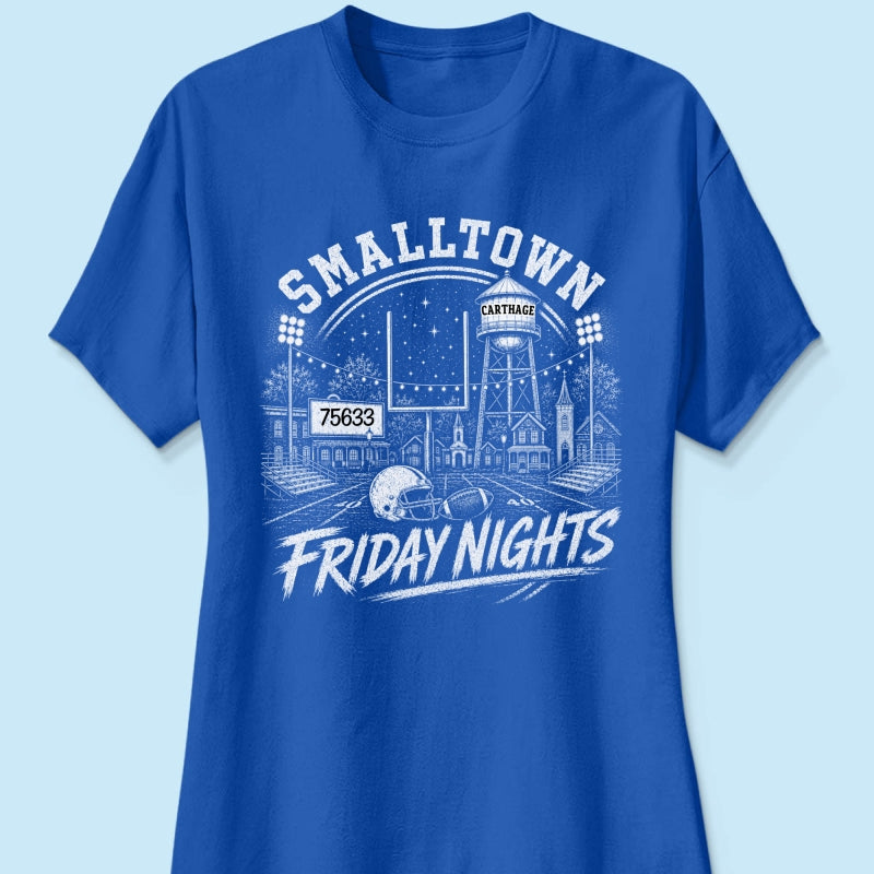 Custom Town Name & Zip Code Game Day Football - Personalized Shirt - Trendy Tee for Football Mom