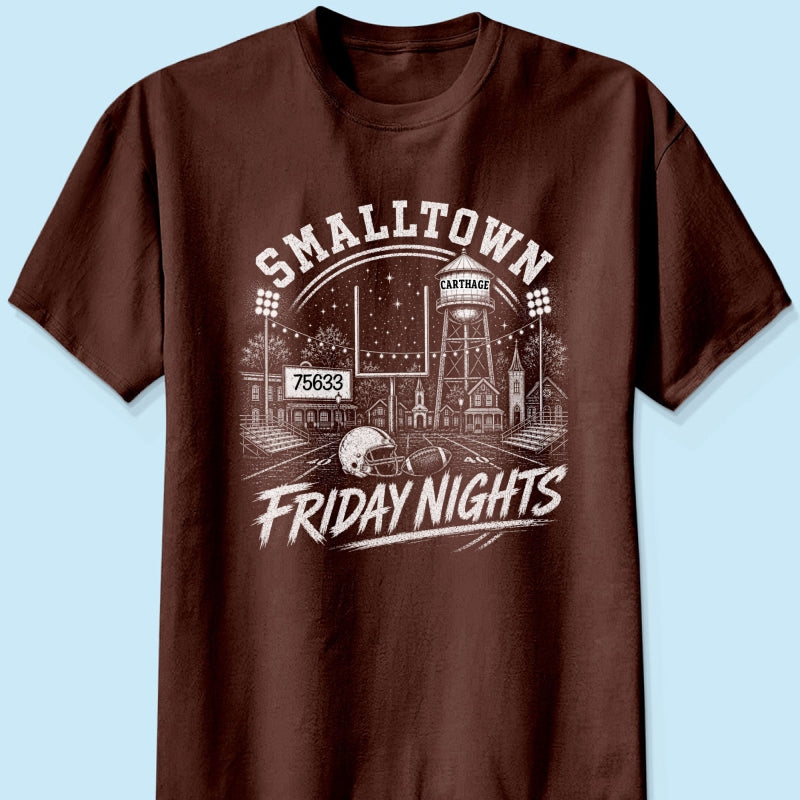 Custom Town Name & Zip Code Game Day Football - Personalized Shirt - Trendy Tee for Football Mom