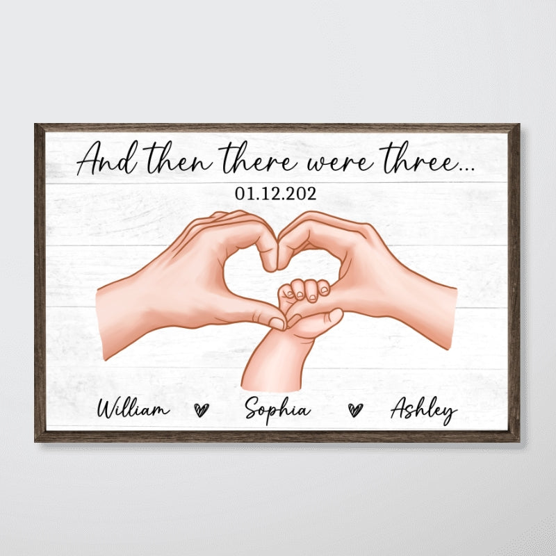 Family Of Three Personalized Poster, Heartfelt Gift For New Mom, New Dad, New Parents