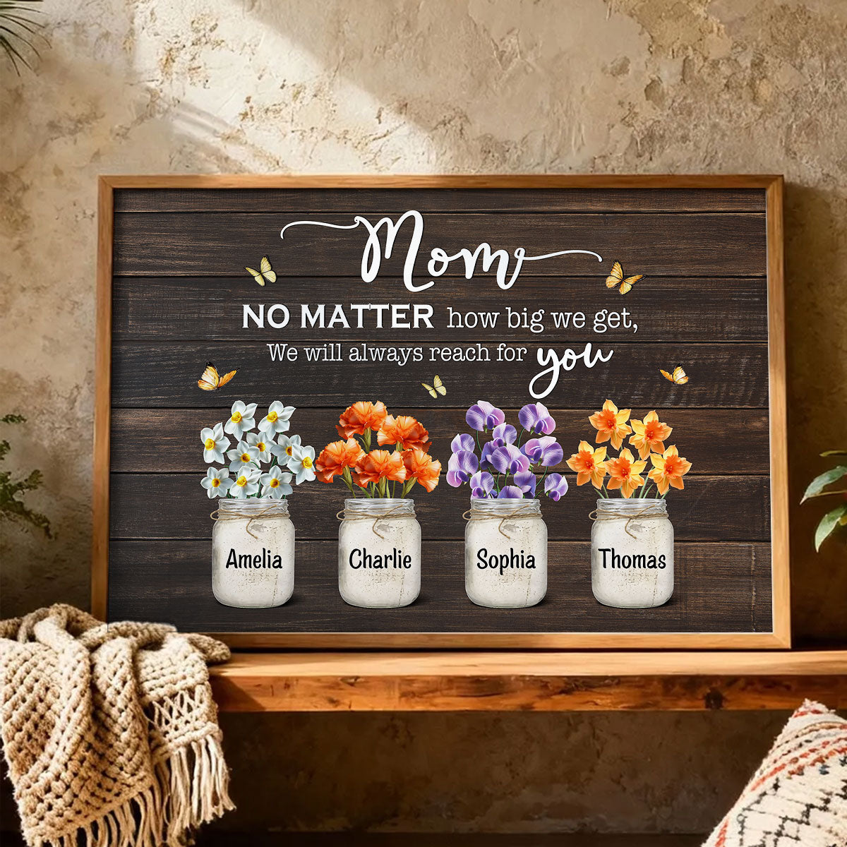 Mom We Will Always Reach For You - Personalized Poster - Heartfelt Mother's Day Gift for Mom