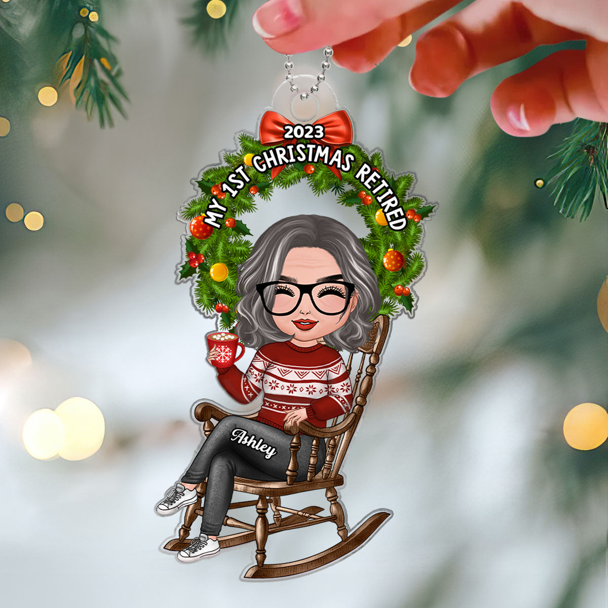 Grandma First Christmas Retired Personalized Acrylic Ornament