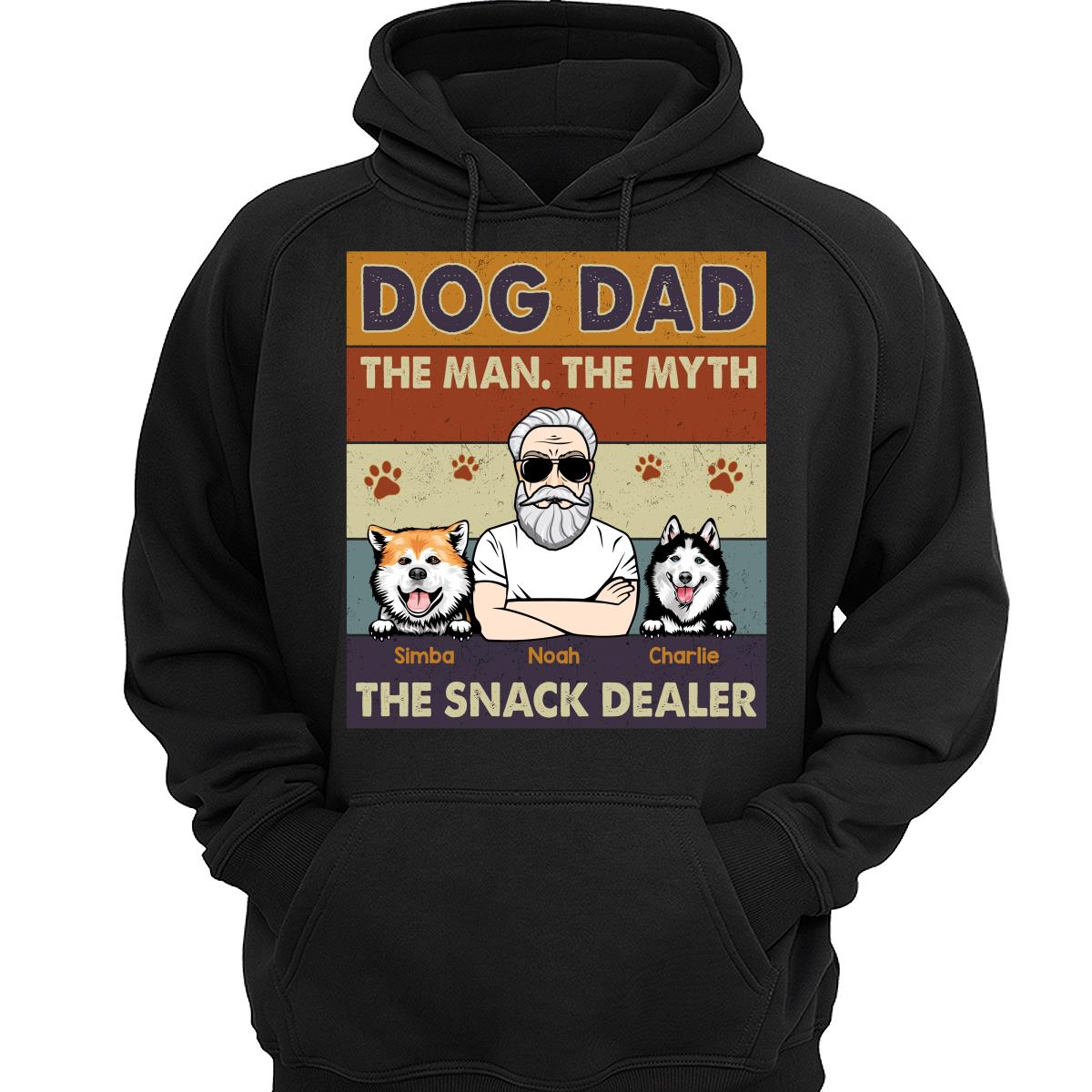 Dog Dad The Man The Myth The Snack Dealer Retro Personalized Shirt