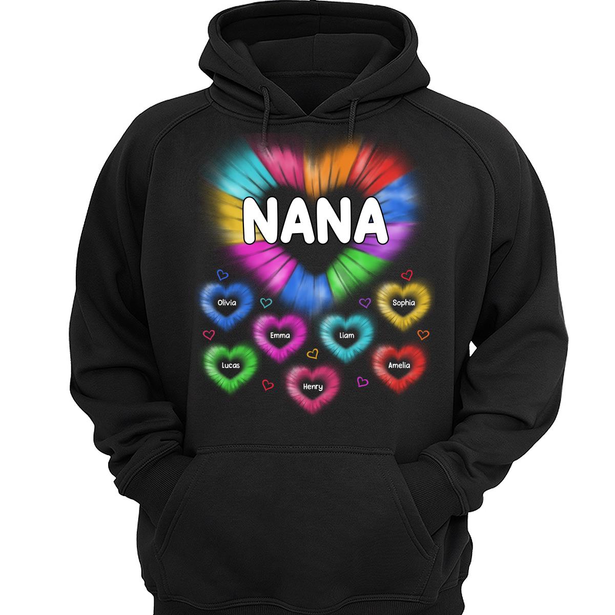 Grandma Mom Colorful Hearts Personalized Shirt