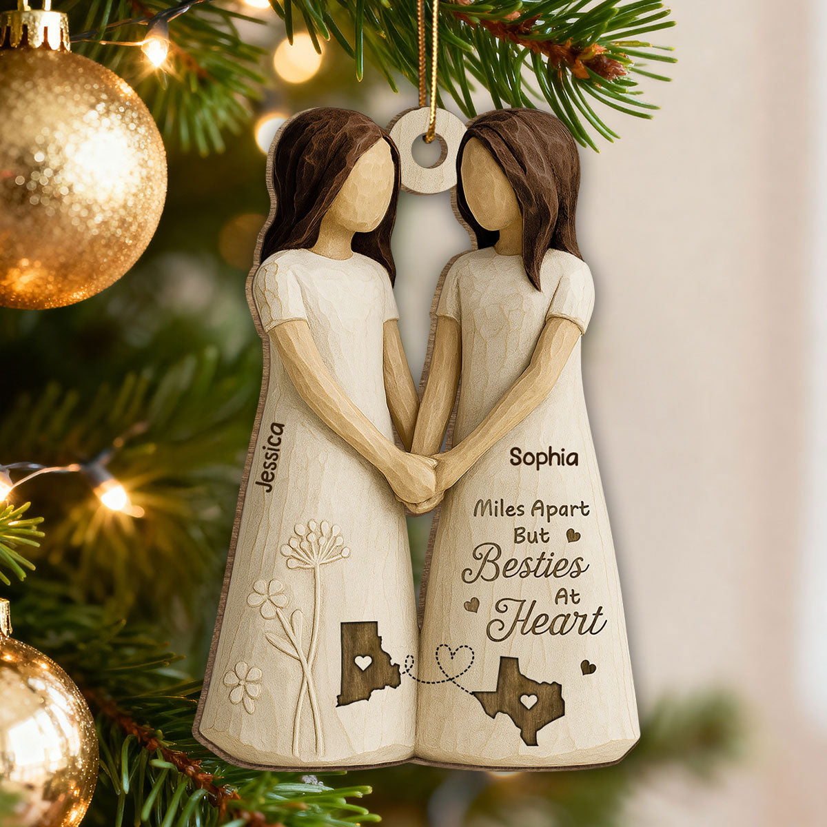 Upsell Best Friends Greeting Card - WOODEN ORNAMENT CUSTOM SHAPE