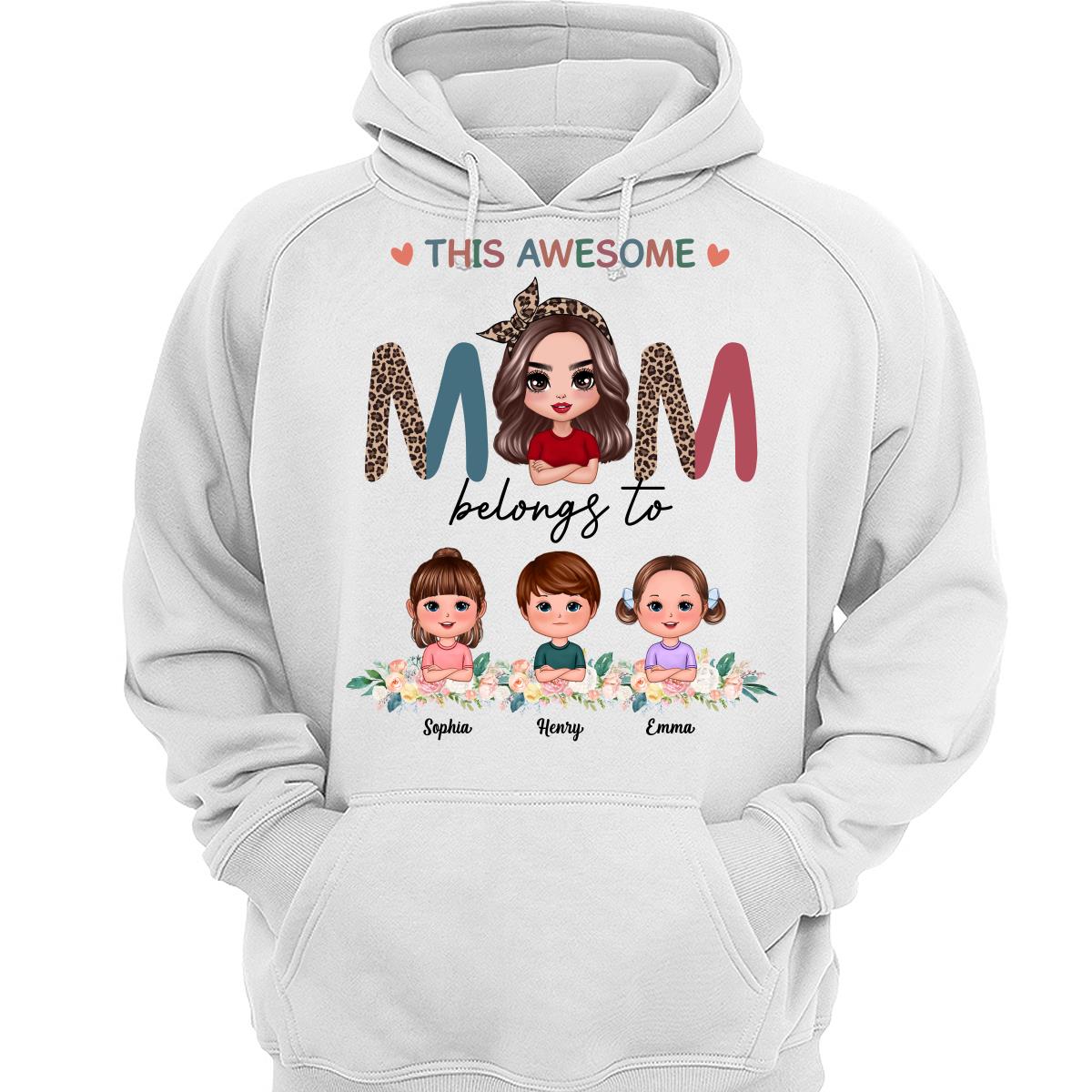 Awesome Mom Belongs To Doll Kids Half Leopard Colorful Personalized Shirt