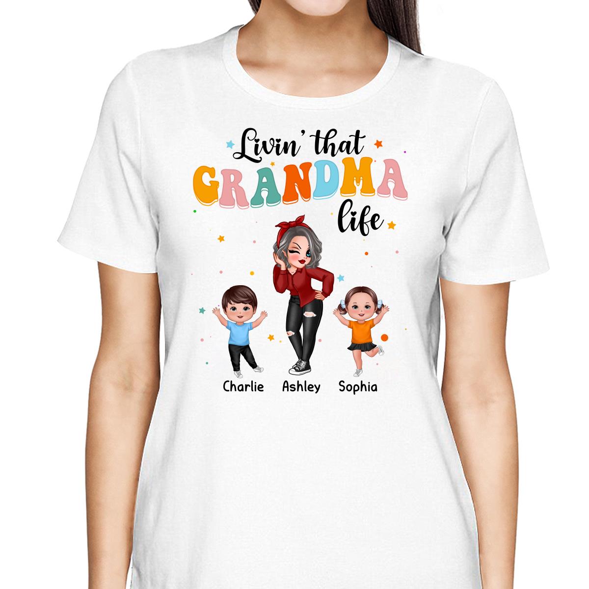 Livin‘ That Grandma Life Dancing With Grandkids Personalized Shirt