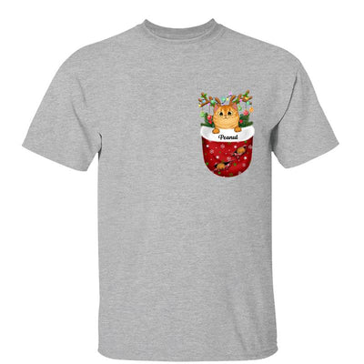 Fluffy Cats Pocket Christmas Personalized Shirt