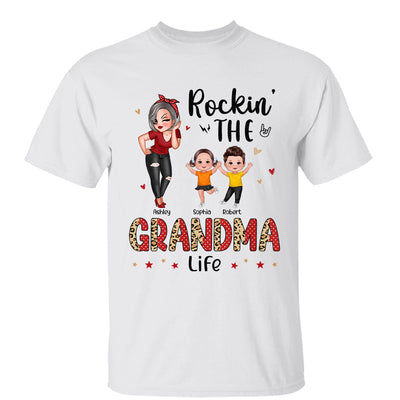 Leopard Polka Dot Grandma Grandkids Personalized Shirt