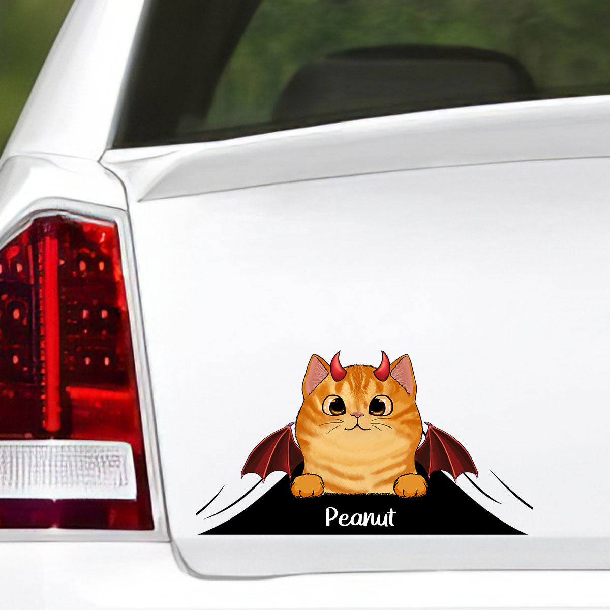 Peeking Halloween Cats Personalized Decal, Halloween Decor