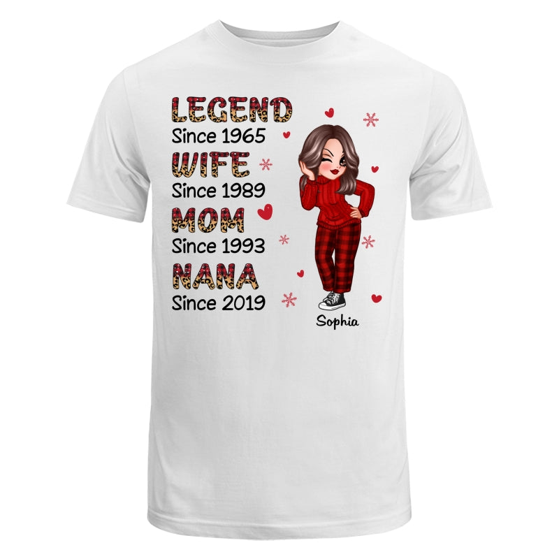 Half Checkered Leopard Sassy Legend Wife Mom Grandma Christmas Personalized Shirt