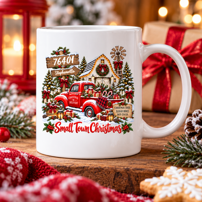 Custom Zip Code Small Town Christmas - Personalized Mug - Trendy Christmas Holiday Tee, Town Pride