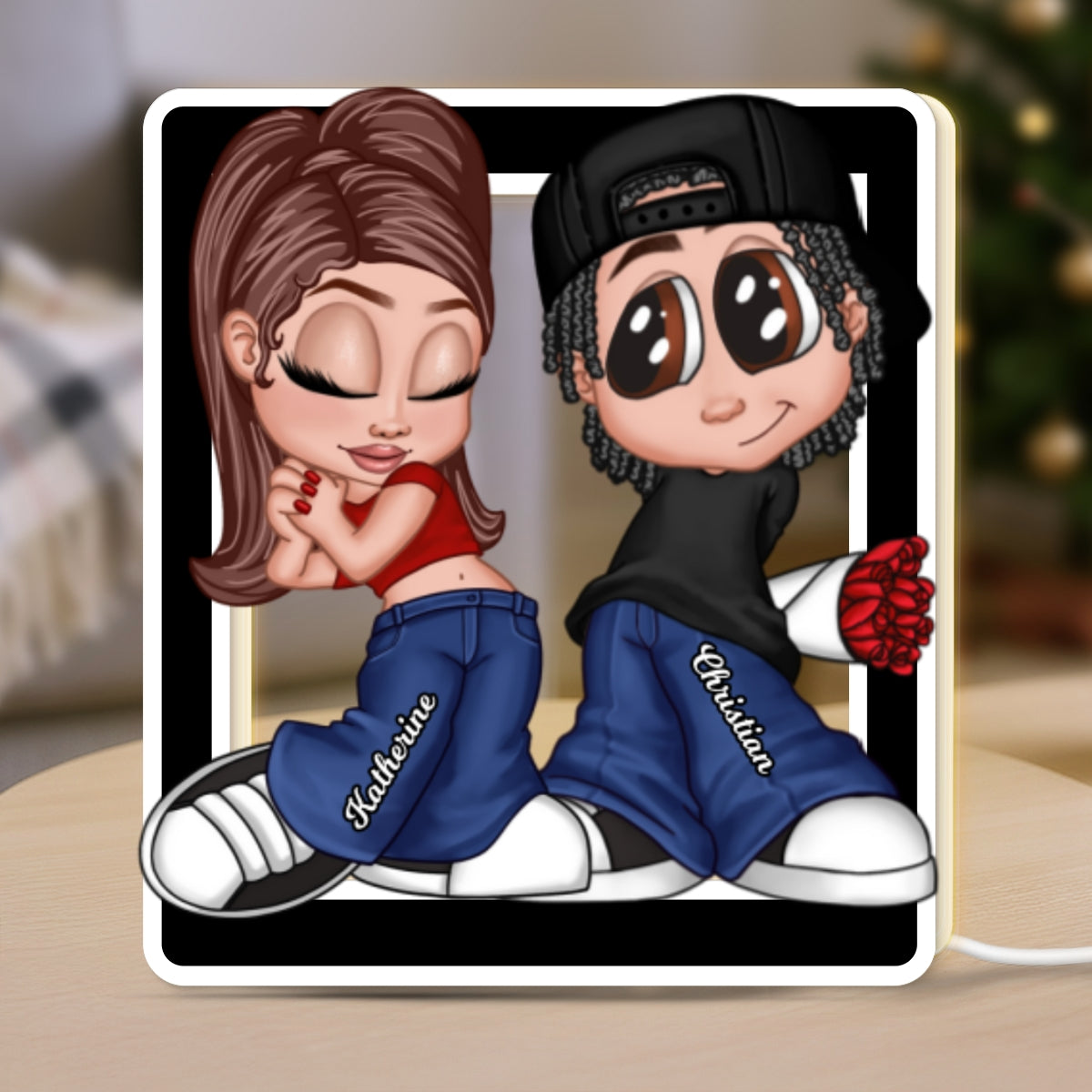 Y2K Style Couple Forever Love - Personalized Light Box - Gift For Couple