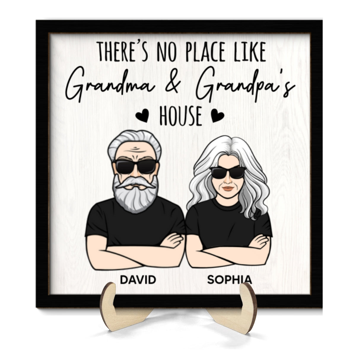 No Place Like Grandparents House Personalized 2-Layer Wooden Plaque