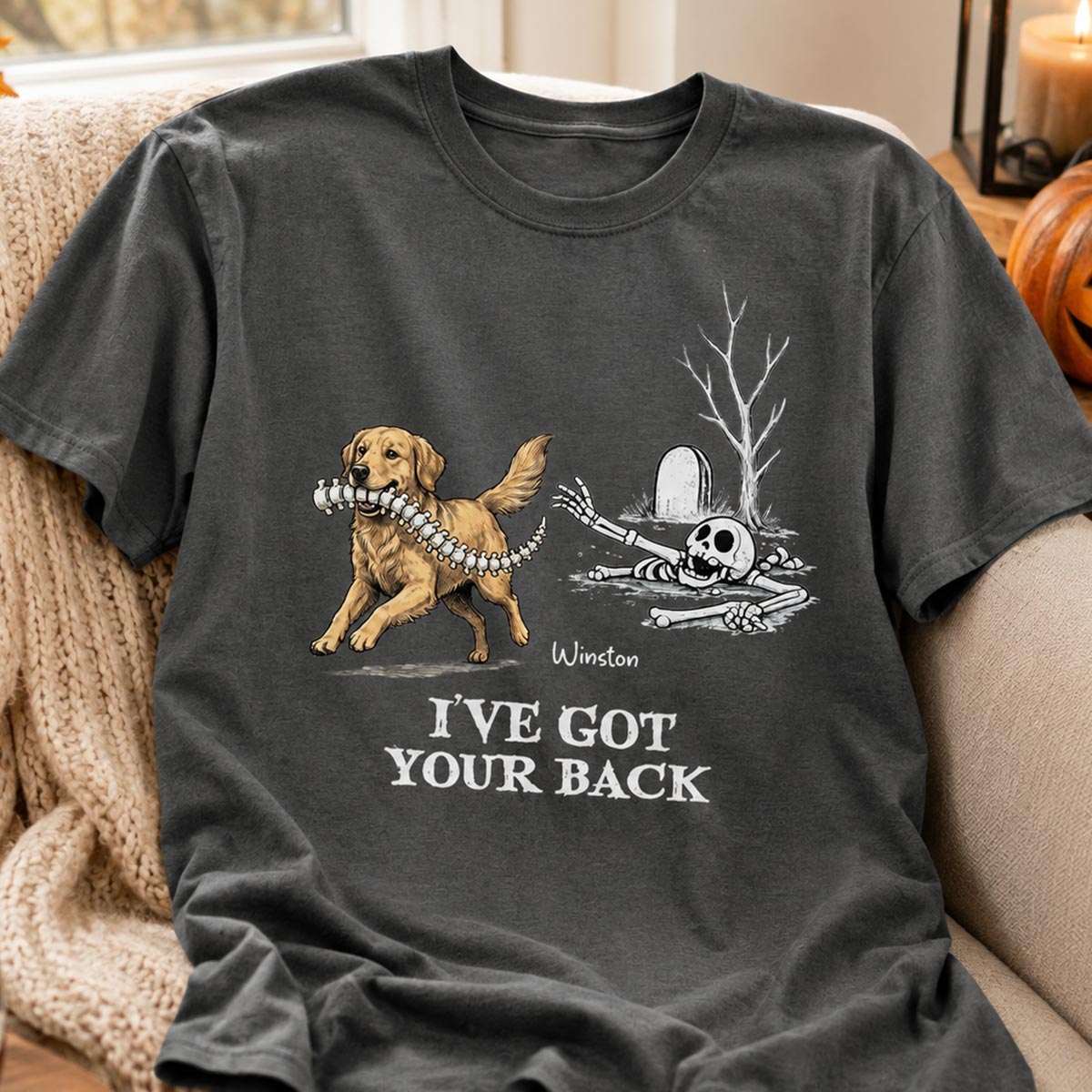 I've Got Your Back Funny Custom Photo Dog Stealing Backbone - Personalized Shirt - Funny Halloween Costume For Dog Lovers