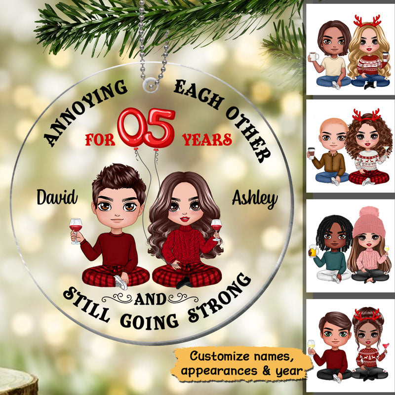 Couple Anniversary Balloon Personalized Acrylic Ornament