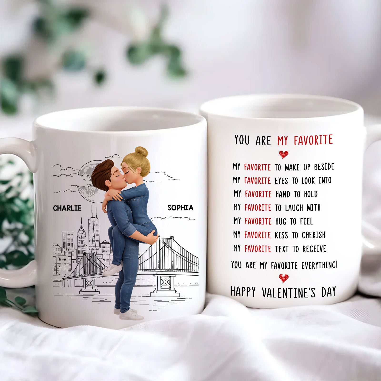 You Are My Favorite Everything Romantic Couple - Personalized Mug - Heartfelt Valentine's Day Gift for Her, for Him