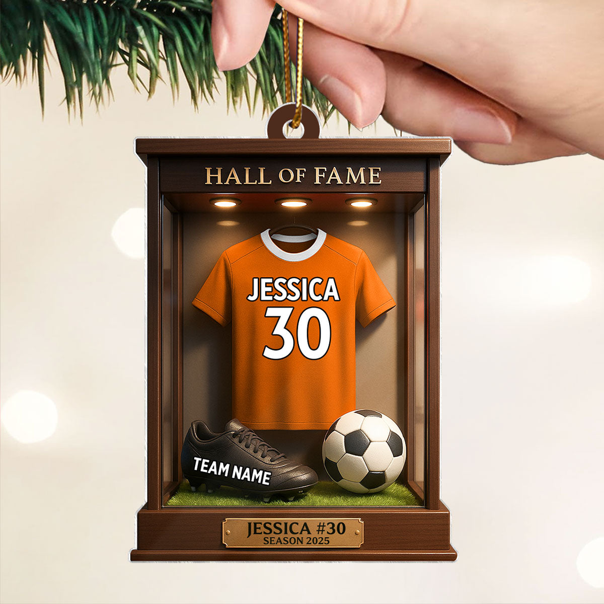 Soccer Jersey Hall of Fame - Personalized Acrylic Ornament - Christmas Gift for Sons, Grandsons, Boyfriends