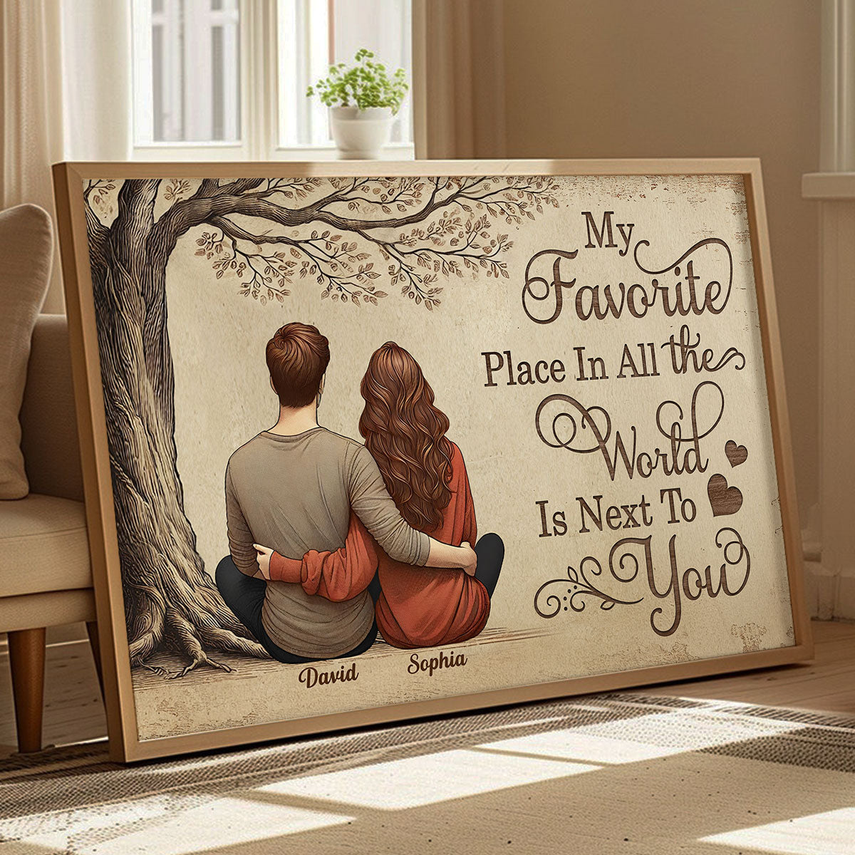 Personalized Vintage Couple Next To You Poster,  Gift, Anniversary Gift for Couples