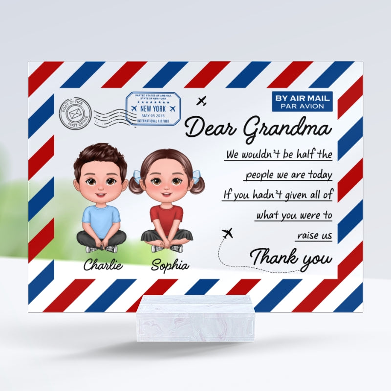 Dear Mom Grandma Doll Kids Envelope Personalized Acrylic Plaque