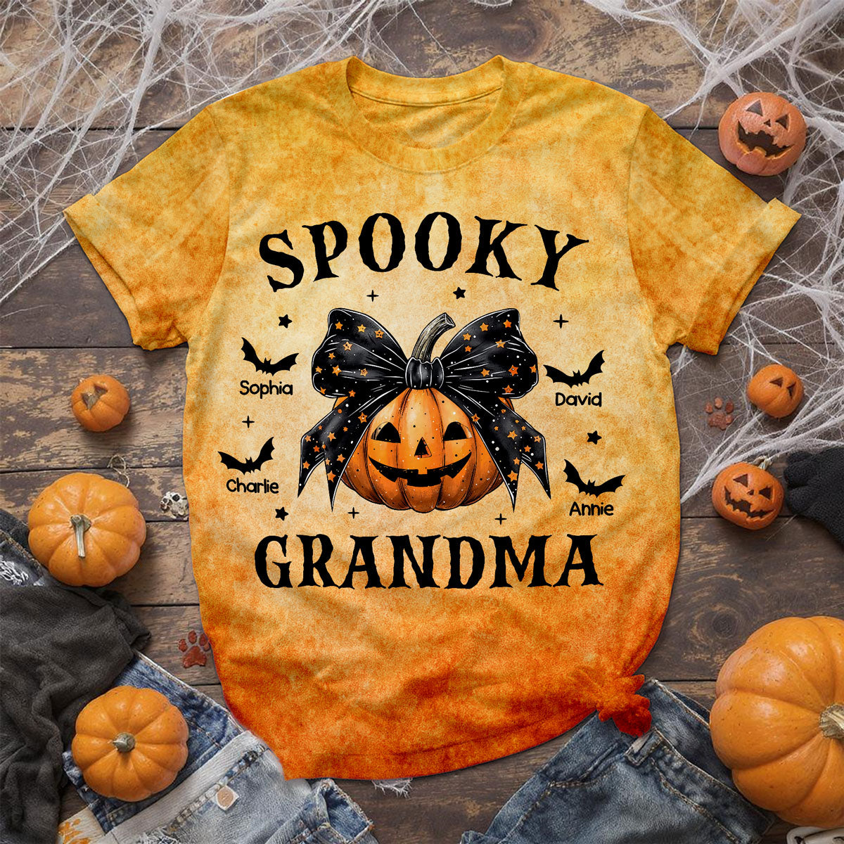 Fall Season Halloween Spooky Grandma Pumpkins Personalized 3D Shirt