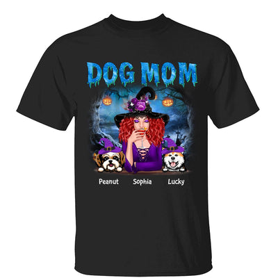 Halloween Blue Forest Night Dog Mom Personalized Shirt